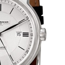 BAUME & MERCIER 名士 Classima系列 MOA08868 男士机械手表 42mm 白盘 黑色鳄鱼皮带 圆形