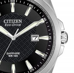 CITIZEN 西铁城 BM7100-59E 男士光动能手表 41mm 黑盘 银色精钢带 圆形