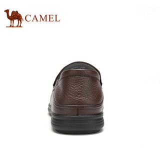 骆驼（CAMEL） 柔软牛皮百搭商务休闲皮鞋 A912211480 棕色 38