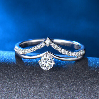 蓝色多瑙河 18K金女款钻戒群镶钻石戒指公主系列定制款 暮光 HD052N