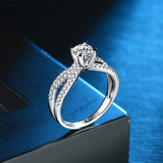 蓝色多瑙河 18K金钻石戒指四爪豪华群镶结婚钻戒定制款 西雅图之夜 HD063N