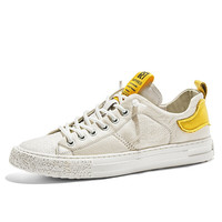 皓顿（HAUT TON）休闲鞋男鞋头层牛皮时尚运动小白鞋百搭板鞋子 1931T9191 白色 42码