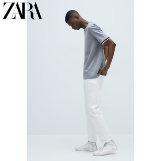 ZARA【打折】 男装 撞色条纹假两件纹理短袖圆领T 恤 00526416401