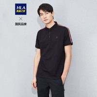 HLA海澜之家短袖POLO男2019夏季新品舒适净色珠地面料短tHNTPD2R012A黑色(16)190/104Y(56)