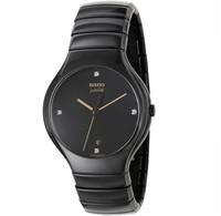 RADO 雷达 True真系列 R27653752 男士石英手表 40mm 黑盘 黑色陶瓷表带 圆形