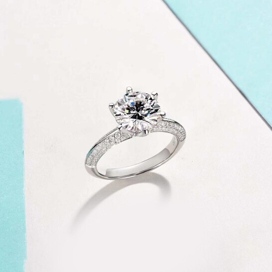 missace半壁江山系列maj00008s925纯银莫桑石戒指1克拉