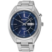 SEIKO 精工 KINETIC系列 SMY121 男士石英手表 42mm 银色不锈钢带 圆形