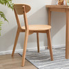 香木语   实木餐椅交叉椅北欧简约咖啡椅餐厅靠背椅创意书桌椅可叠放   原木色3726