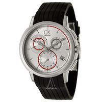 CALVIN KLEIN K1V27926 男士时装腕表 42mm 银色 黑色 橡胶