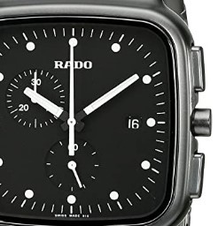 RADO 雷达 R5.5系列 R28886182 男士石英手表 36mm 黑盘 黑色陶瓷带 方形