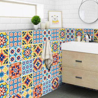 厨房地面瓷砖贴纸防水防滑耐磨自粘 卫生间浴室地砖地板翻新地贴