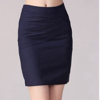 AUDDE 2019夏季新品女装半身裙女百搭OL修身职业包臀裙时尚休闲 kktr32516 深蓝色 M