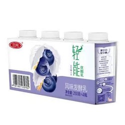 三元 轻能 优酪乳  蓝莓+大麦 250g/瓶*4 酸奶酸牛奶 *13件