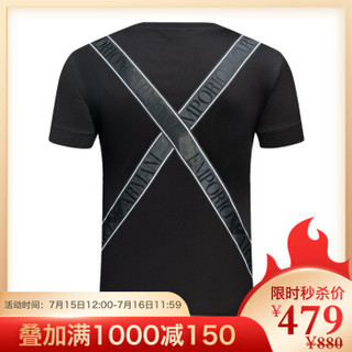 阿玛尼EMPORIO ARMANI奢侈品男士品牌标志带刺绣短袖T恤 3G1TL2-1JTUZ BLACK-F045 L