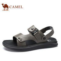 骆驼（CAMEL） 韩版百搭舒适防滑两穿男士沙滩凉鞋 A922211582 灰色 41