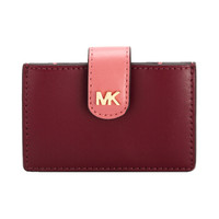 迈克·科尔斯 MICHAEL KORS  MK女士 酒红色 拼接皮质零钱包 32H8GF6D5T OXBLOOD MLTI