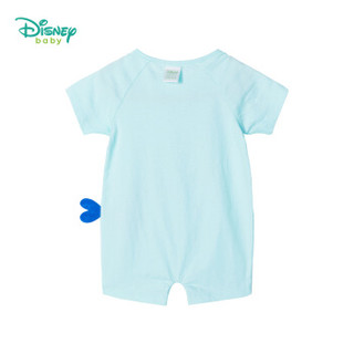 迪士尼（Disney）夏季婴儿衣服卡通印花肩开短袖连体衣宝宝开裆哈衣爬服192L782 绿色 9个月/身高73cm