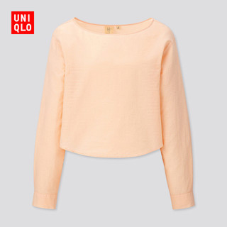 女装 全棉提花船领上衣(长袖) 425588 优衣库UNIQLO