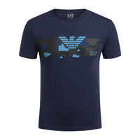 EA7 EMPORIO ARMANI 阿玛尼奢侈品男士鹰标印花圆领短袖T恤 3GPT09-PJT7Z NAVY-1554 M