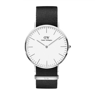 DanielWellington 丹尼尔惠灵顿 CLASSIC系列 DW00100258 男士石英腕表 40mm 白色 黑色 涤纶 *3件