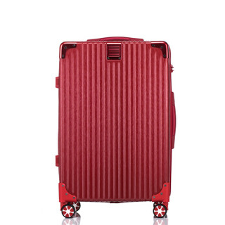 奢选 SHEXUAN 22英寸拉链密码拉杆箱简约时尚休闲旅行箱学生男女行李箱出差结婚旅游箱子大容量 980红色