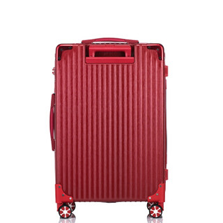 奢选 SHEXUAN 22英寸拉链密码拉杆箱简约时尚休闲旅行箱学生男女行李箱出差结婚旅游箱子大容量 980红色