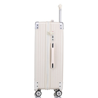 奢选 SHEXUAN 24英寸拉链密码拉杆箱简约时尚休闲旅行箱学生男女行李箱出差旅游箱子大容量 980白色