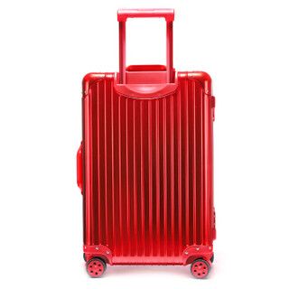 奢选SHEXUAN 行李箱结婚男女20英寸铝镁合金拉杆箱商务出差密码箱登机出国旅行箱飞机轮 810红色