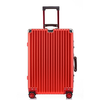 奢选SHEXUAN 铝镁合金行李箱结婚20英寸出差出游拉杆箱飞机轮出国旅游旅行箱TSA密码箱登机 905红色