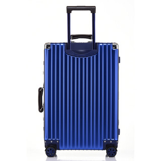 奢选SHEXUAN 铝镁合金行李箱24英寸出差出游拉杆箱飞机轮出国旅游旅行箱TSA密码箱大容量 905蓝色