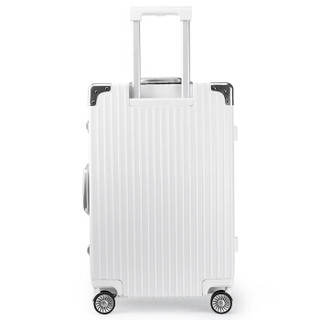 奢选SHEXUAN 行李箱男女铝框20英寸飞机轮拉杆箱商务出差旅行箱复古直角TSA密码箱登机 7020白色