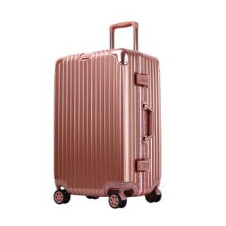 奢选SHEXUAN 铝框拉杆箱加厚款行李箱32英寸男女万向轮旅行箱密码大托运箱 1701玫瑰金