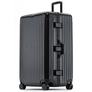 奢选SHEXUAN 铝框拉杆箱加厚款行李箱30英寸男女万向轮旅行箱密码托运箱 1701黑色