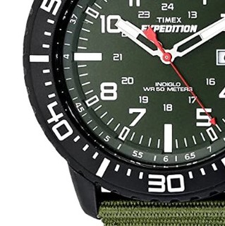 TIMEX 天美时 T49944 户外系列 男款石英腕表 45mm 绿色 绿色 帆布