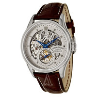 ARMAND NICOLET LS8系列 9620S-AG-P713MR2 男款机械表 43mm 镂空 不锈钢 棕色 鳄鱼皮