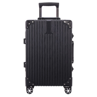 博兿（BOYI）行李箱20英寸铝框拉杆箱男女静音万向轮登机密码旅行箱子 BY19601-K爵士黑
