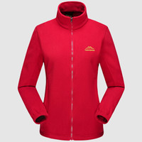 富铤(FORTEI)棉衣男棉服2019秋冬新款抓绒衣男女情侣款摇粒绒开衫保暖外套 W803 红色(女款) 2XL