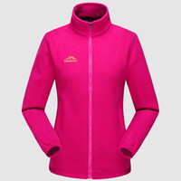 富铤(FORTEI)棉衣男棉服2019秋冬新款抓绒衣男女情侣款摇粒绒开衫保暖外套 W803 玫红(女款) XL