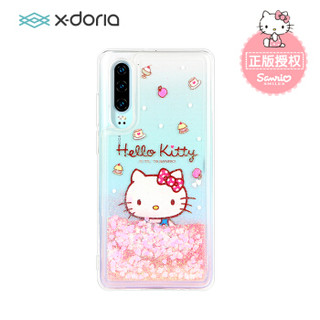 X-doria道锐 HelloKitty华为P30液态流沙手机壳 网红同款手机保护套全包防摔硅胶透明保护壳 流光甜点