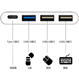 斯泰克 USB-C转换器苹果电脑Macbook pro配件type c 扩展坞 type-c转usb转接头 华为MateBook13 hub集线器