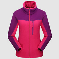 富铤(FORTEI)棉衣男棉服2019秋冬新款抓绒衣男情侣款摇粒绒开衫保暖外套 W801 玫红(女款) XL