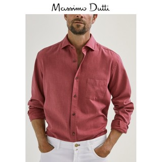 Massimo Dutti 00146155600 棉质斜纹衬衫