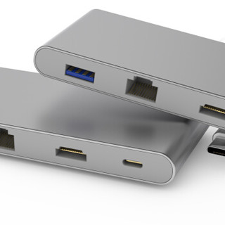 莫凡 Type-C扩展坞 USB-C转网口接口PD充电 苹果Macbook拓展坞4合一【USB3.0+PD充电+千兆网口+HDMI 】