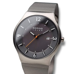 BERING 太阳能系列 11139-404 男士光能手表  40mm 黑色 灰色 不锈钢