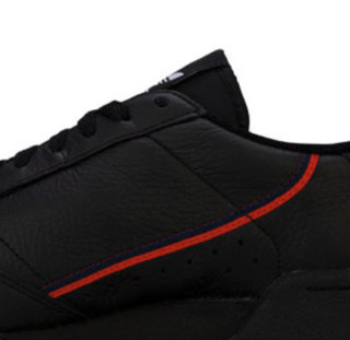 adidas Originals Mens Continental 80 Trainers 男士休闲鞋 Black Red UK7.5 (黑色、UK7.5)