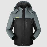 富铤(FORTEI)棉服男棉衣夹克男外套冲锋衣男加绒加厚登山服 1588 黑色 3XL