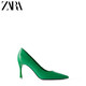  ZARATRF 13207510030 女士绿色细跟高跟鞋　