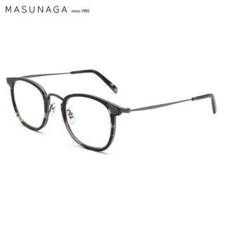 masunaga 增永眼镜男女复古手工全框眼镜架配镜近视光学镜架GMS-828 #49 黑玳瑁色框黑架