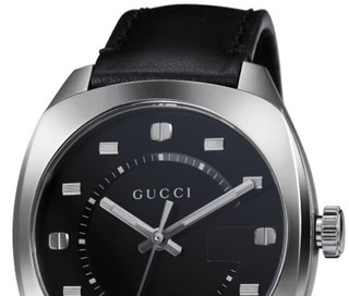 GUCCI 古驰 YA142307 男士石英腕表 40mm 黑色 黑色 牛皮