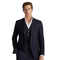 Massimo Dutti 男士羊毛修身西服外套02035270401 蓝色46